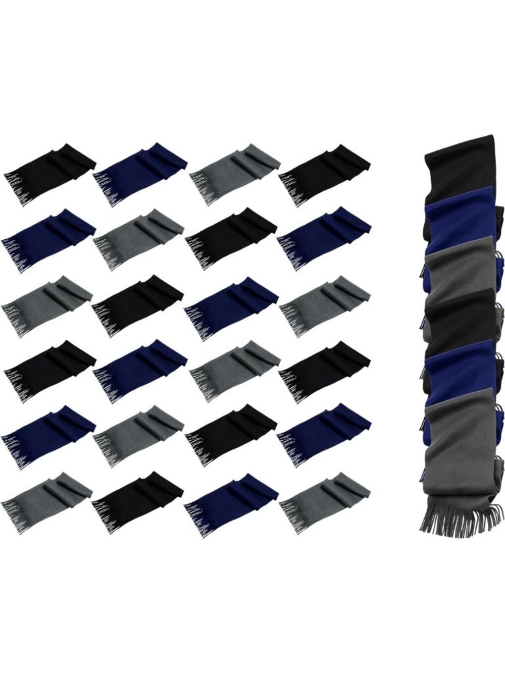 24 Pack Cozy Winter Scarves - Warm Fleece for Men & Women, Perfect for Donations